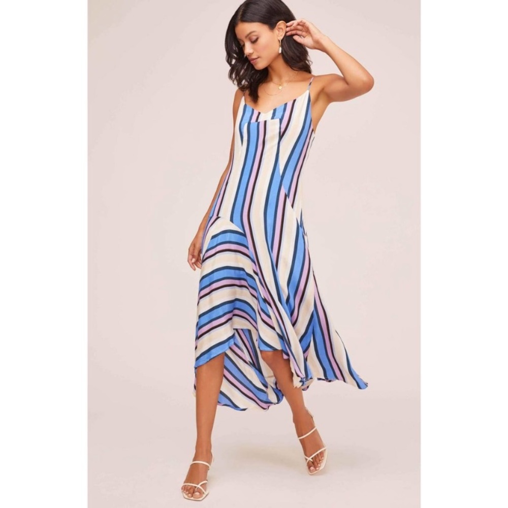 ASTR the Label Ellen Striped Midi
Dress Periwinkle Multi Stripe